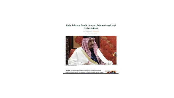 <p>Cek Fakta Raja Salman komentari warga Palestina</p>