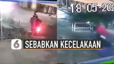 Seorang pemotor yang melintas jadi korban.