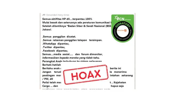 Cek Fakta HP dipantau Pemerintah