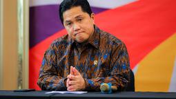 Menteri Pemuda dan Olahraga Republik Indonesia (Menpora RI), Erick Thohir secara resmi mengumumkan pencabutan Peraturan Menteri Pemuda dan Olahraga (Permenpora) Nomor 14 Tahun 2024. (Bola.com/Bagaskara Lazuardi)