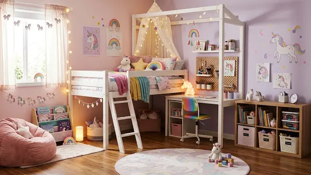 desain kamar tidur serba unicorn