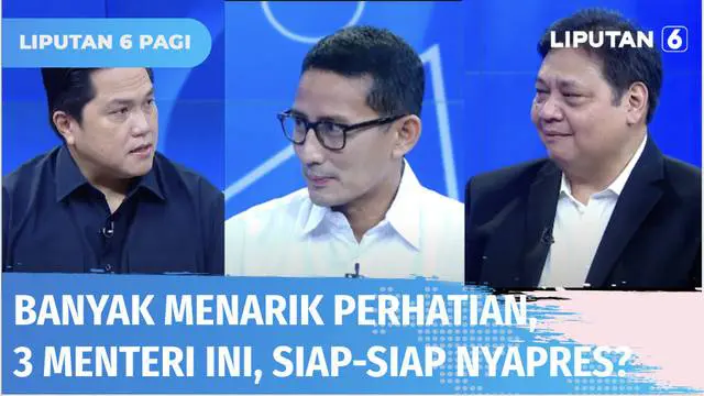 Di Kabinet Jokowi Jilid II, ada beberapa menteri digadang-gadang akan jadi calon presiden pada kontestasi Pilpres 2024. Sebut saja Erick Thohir, Airlangga Hartarto, hingga Sandiaga Uno yang namanya santer terdengar dan mulai menarik simpati masyaraka...