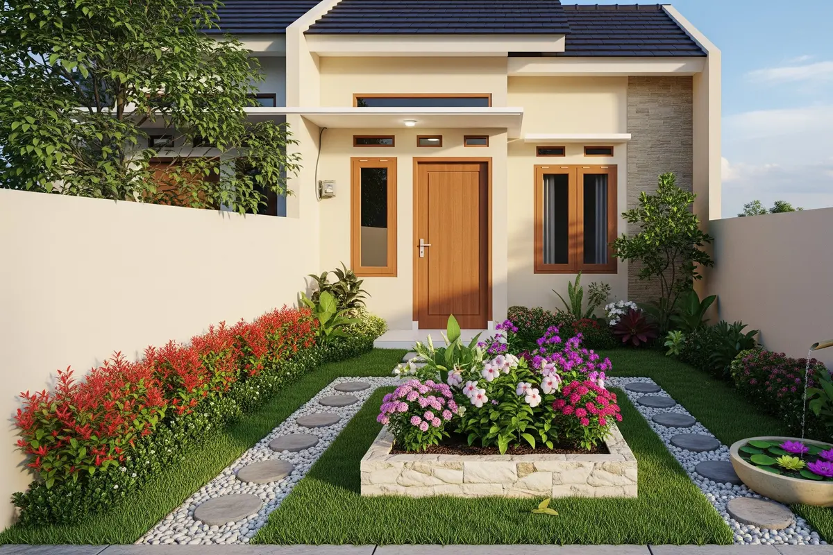 Model Taman Bunga Depan Rumah Minimalis