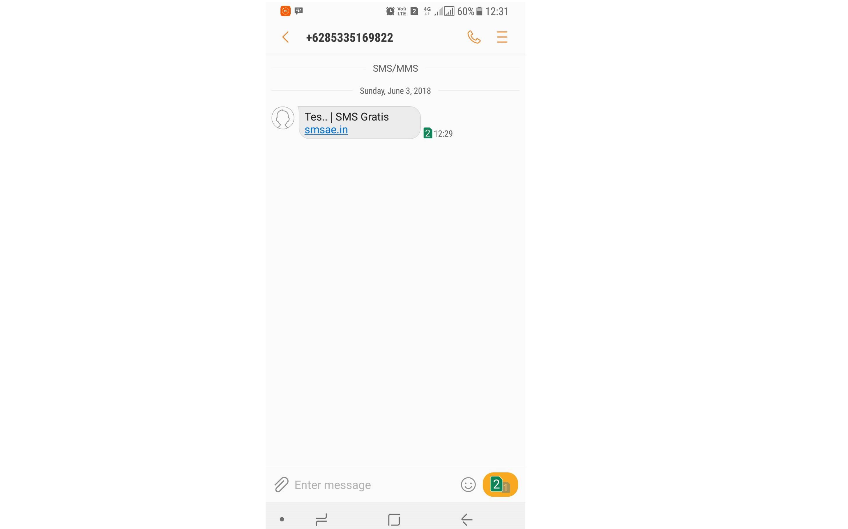 Mengirim SMS Gratis lewat aplikasi Android Free SMS (Texting). (Liputan6.com/ Agustin Setyo W)