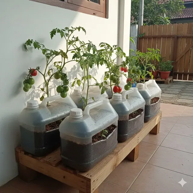 Jerigen Minyak Goreng untuk Tanam Tomat (Foto: AI)