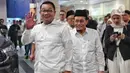 Pasangan bakal calon gubernur dan wakil gubernur DKI Jakarta, Ridwan Kamil dan Suswono saat tiba untuk menjalani pemeriksaan kesehatan di RSUD Tarakan, Jakarta, Jumat (30/8/2024). (Liputan6.com/Angga Yuniar)