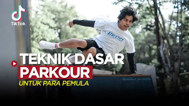 Berita video tiktok tentang teknik dasar parkour bagi pemula dari komunitas Parkour Jakarta.