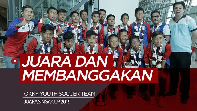 Berita video tim muda sepak bola dari Indonesia, Okky Youth Soccer Team, berbagi sedikit pengalaman juara di Singapura saat tiba di tanah air, Kamis (8/11/2019).