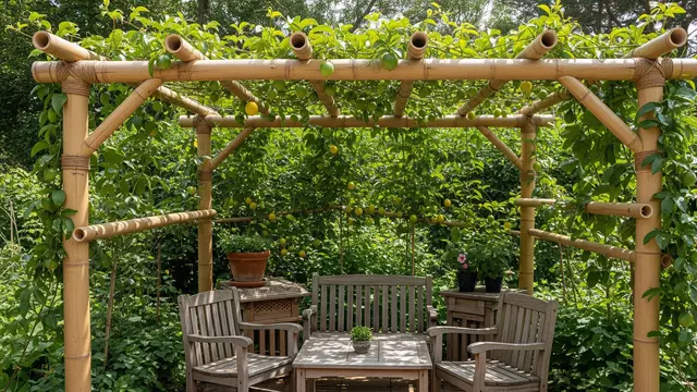 Pergola Bambu untuk Tanaman Markisa