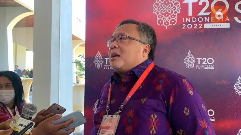 Prof. Bambang Brodjonegoro selaku Lead Co-Chairs KTT G20 yang diadakan di Nusa Dua, Bali pada 4-6 September 2022.(Liputan6/Benedikta Miranti T.V)