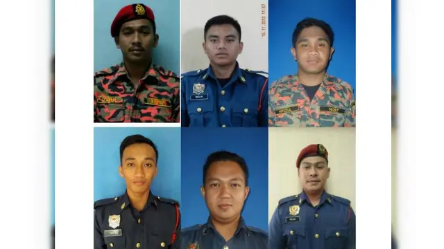 6 petugas pemadam & SAR Malaysia yang tewas tenggelam saat tengah menyelamatkan remaja yang jatuh ke kolam tambang (Bernama via Channel News Asia)