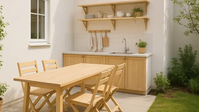 Model Rumah Sederhana dengan Dapur Outdoor (Foto: ChatGPT)