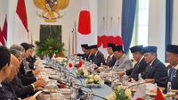 Presiden Prabowo Subianto mengaku terhormat menerima kunjungan kenegaraan Perdana Menteri (PM) Jepang Shigeru Ishiba di Istana Kepresidenan Bogor Jawa Barat, Sabtu (11/1/2025). (Lizsa Egeham).