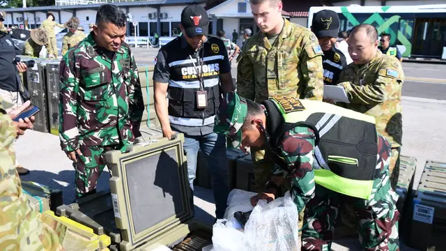 Prajurit AD  Australia tiba di Markas Komando (Mako) Pangkalan Udara Angkatan Laut (Lanudal) Juanda, Surabaya. (Istimewa)