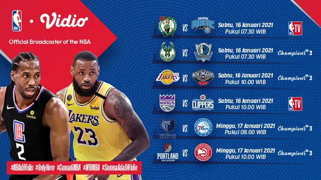 Jadwal NBA Matcweek 4 di Vidio