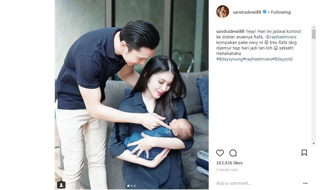 Sandra Dewi tak inginkan anaknya berkulit putih? (Foto: Instagram)