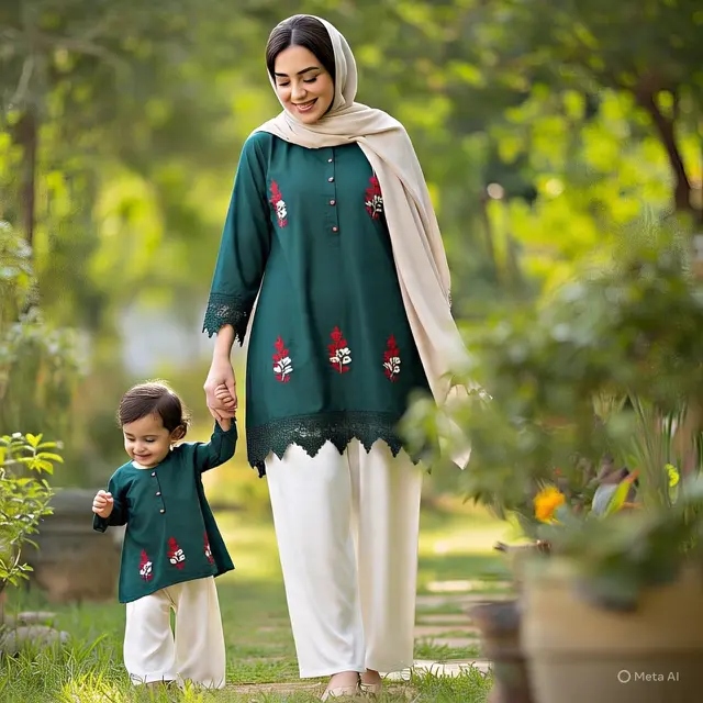 Tunik Hijau Floral