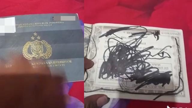 BPKB penuh coretan (TikTok/@papi88pemulungelite)