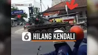 TANK TEMPUR HILANG KENDALI, TABRAK MOTOR DAN GEROBAK GORENGAN