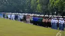 Upacara Peringatan Hari Kesaktian Pancasila di Monumen Pancasila Sakti bukan hanya dihadiri para pejabat negara tetapi juga pelajar dan mahasiswa, Jakarta, Rabu (1/10/2014) (Liputan6.com/Johan Tallo)