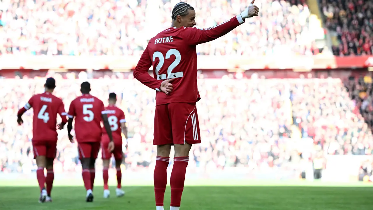 Selebrasi pemain Liverpool saat melawan West Ham United di ajang Liga Inggris 2025/2026