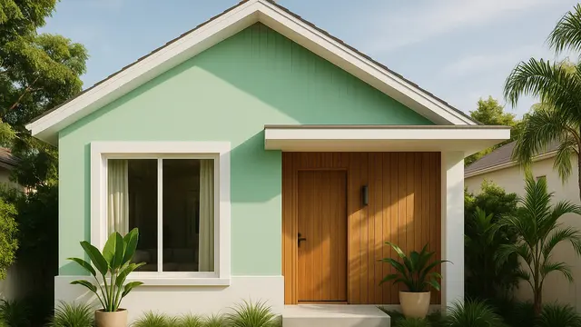 Kombinasi Cat Rumah Warna Hijau dan Putih