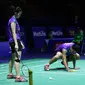 Ganda campuran Indonesia Praveen Jordan/Debby Susanto dikalahkan pasangan nomor satu dunia Zhang Nan/Zhao Yunlei di perempat final China Open Super Series Premier 2015, Jumat (13/11/2015). (Liputan6.com/Humas PP PBSI)