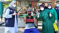 Vaksinasi pedagang di Banyuwangi. (Foto:Dok.Pemkab Banyuwangi)