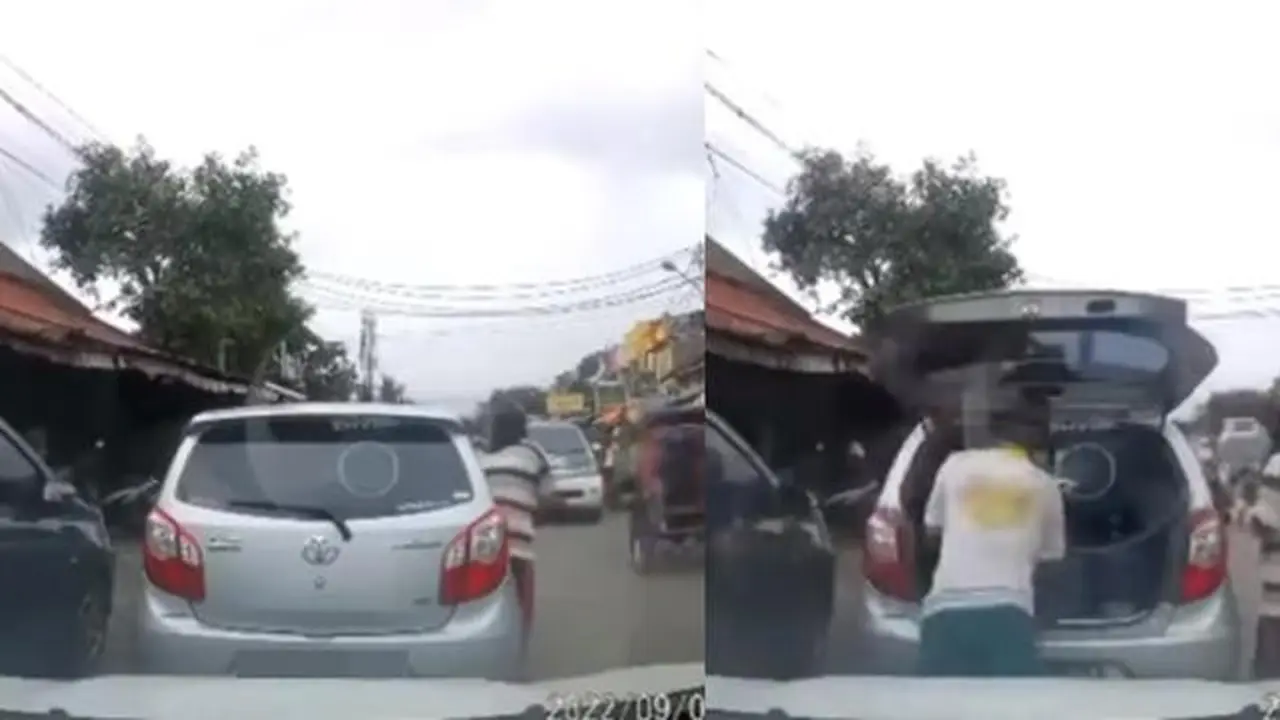 Emak-emak parkir mobil di tengah jalan (Instagram/@memomedsos)