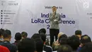 Direktur Standarisasi Perangkat Pos dan Informatika Ditjen SDPPI, Mochamad Hadiyana menjadi pembicaraan dalam  Indonesia Long Range Conference (IDLoRaCon) 2019 di Function Hall Studio 6 Emtek City, Jakarta, Rabu (14/8/2019). (Liputan6.com/Herman Zakharia)