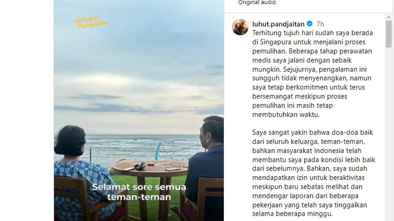 Menko Luhut Sakit