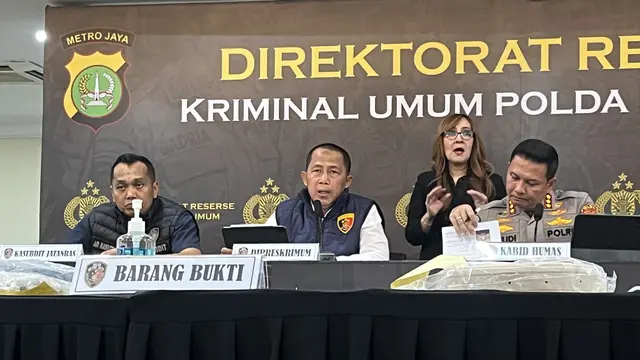 Direktur Reserse Kriminal Umum Polda Metro Jaya, Imron Ermawan dalam konferensi pers di Jakarta. (Liputan6.com/Zahraa)