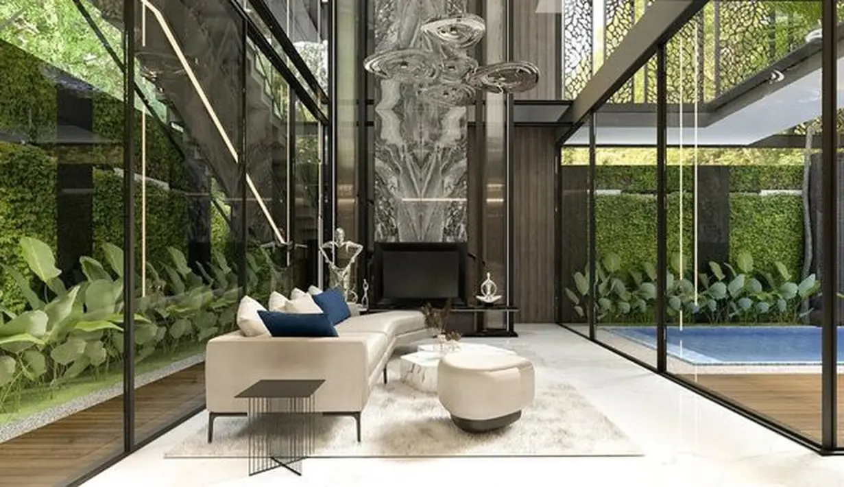 Rumahnya hadir dengan desain yang mewah dan modern. (Foto: Instagram/Angkasa Architects)