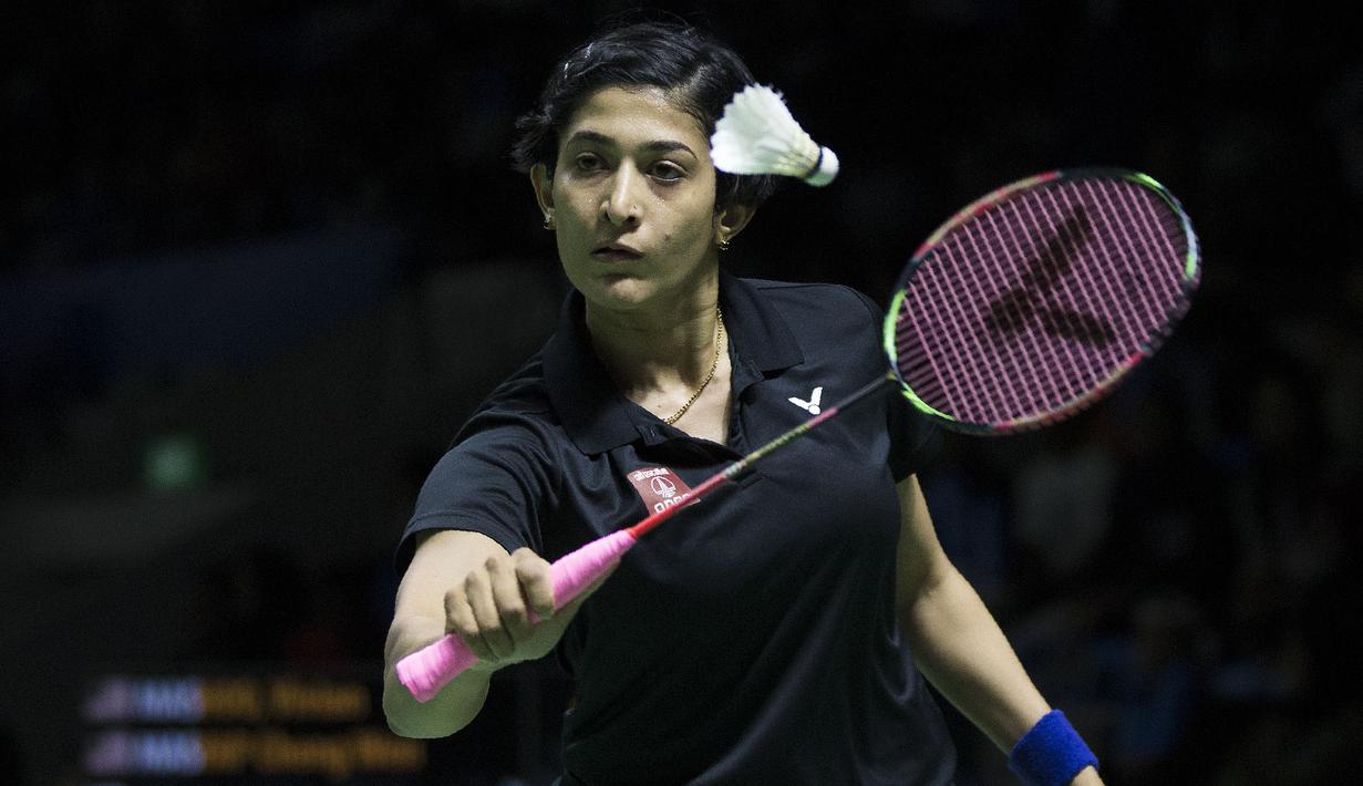 Ashwini Ponnappa ganda puteri asal India dalam BLIBI Indonesia Open 2019 di Istora Senayan Jakarta, Selasa (16/7/2019). (Bola.com/Peksi Cahyo)