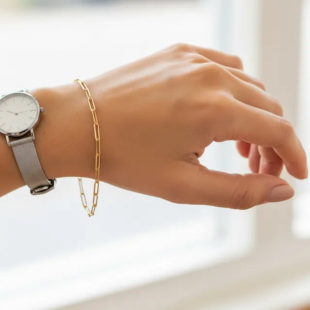 Model Gelang Emas Kecil yang Cocok untuk Wanita Aktif (Image by Gemini AI)