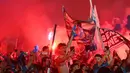 Kota Naples kembali berpesta. (Alberto PIZZOLI/AFP)