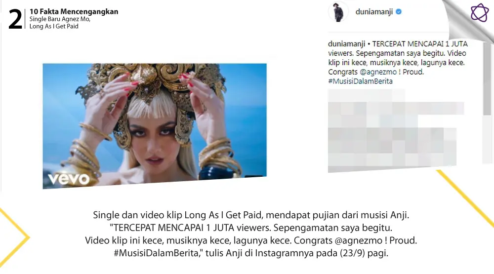 10 Fakta Mencengangkan Single Baru Agnez Mo, Long As I Get Paid. (Foto: Instagram/duniamanji, Desain: Muhammad Iqbal Nurfajri/Bintang.com)