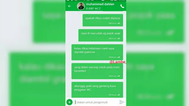 Tidak jarang ada oknum-oknum pelanggan yang menguras kesabaran para pengemudi ojek online.