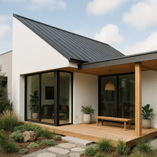 Rumah Minimalis Modern dengan Teras Natural (Foto: Rizka Nur Laily via ChatGPT)