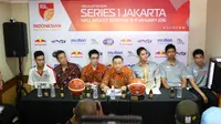 Press Conference Indonesian Basketball League (IBL) di Senayan, Jakarta, Jumat (8/1/2016). Jakarta menjadi kota pembuka IBL musim ini pada tanggal 9-17 January di Hall A Senayan. (Bola.com/Nicklas Hanoatubun)