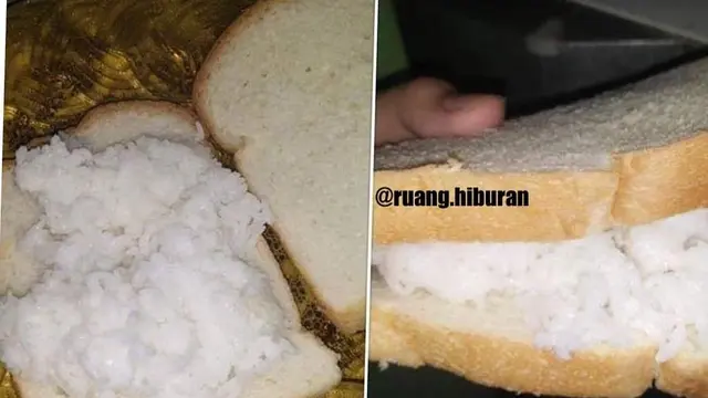 6 Potret Absurd Makan Roti Pakai Nasi Ini Bikin Geleng Kepala