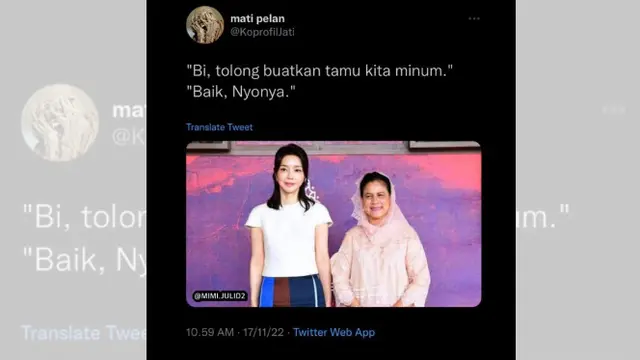 Akun @KoprofilJati Body Shamming Ibu Negara Iriana Jokowi