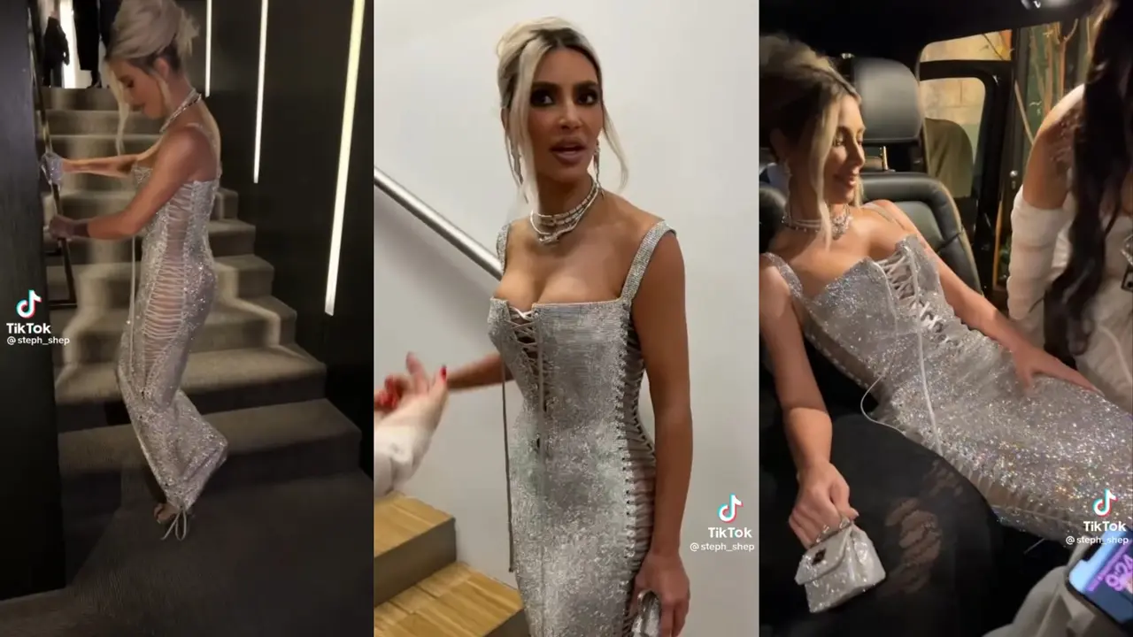 Kim Kardashian Kesulitan Dengan Gaun Ketatnya