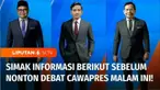 Hari ini yang paling ditunggu adalah debat perdana para Calon Wakil Presiden peserta Pilpres 2024. Debat akan berlangsung di Jakarta Convention Center pada Jumat malam.