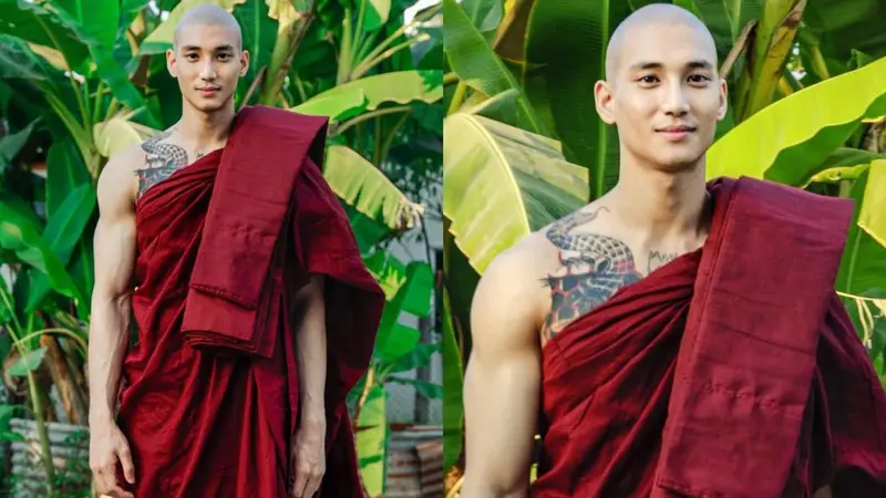 Deretan Potret Model Myanmar Jadi Biksu Selama 10 Hari yang Sukses Bikin Heboh