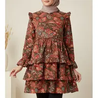 Atasan Batik Ruffle Layer. Gemini.Ai