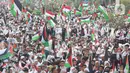 Peserta mengikuti aksi damai Depok untuk Palestina di GDC, Depok, Jawa Barat, Minggu (26/11/2023). (merdeka.com/Arie Basuki)