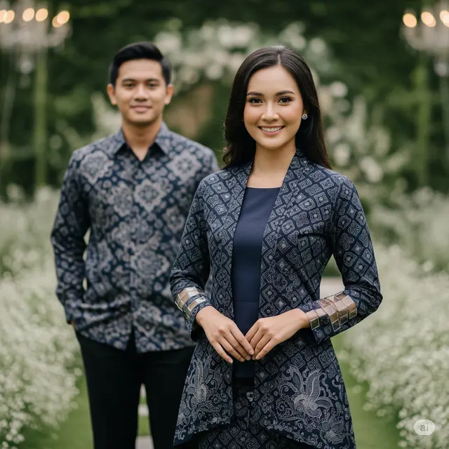 Model Batik Couple Wanita untuk Acara Pernikahan. Foto: Gemini