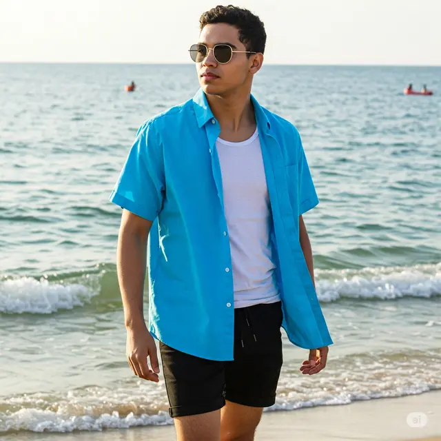 8 Inspirasi Outfit ke Pantai Pria yang Stylish dan Nyaman