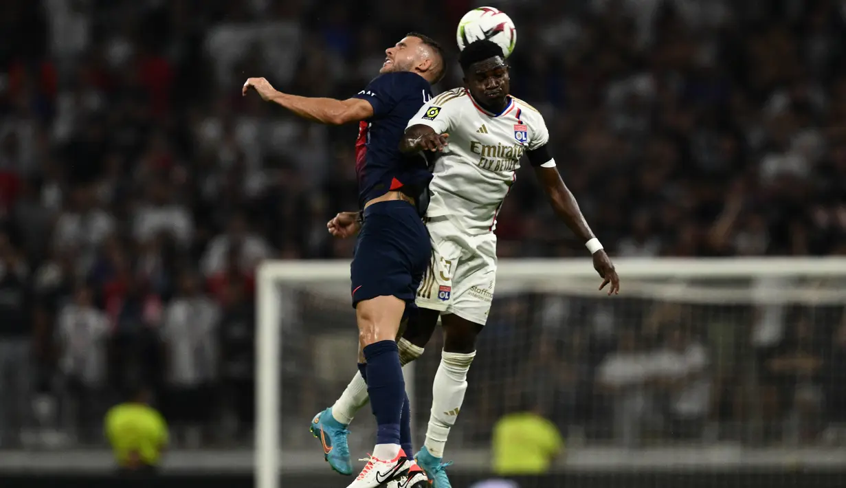Kemenangan ini membuat PSG naik ke peringkat kedua klasemen sementara Ligue 1 2023/2024 dengan koleksi delapan angka dari empat laga. (Photo by Jeff PACHOUD / AFP)